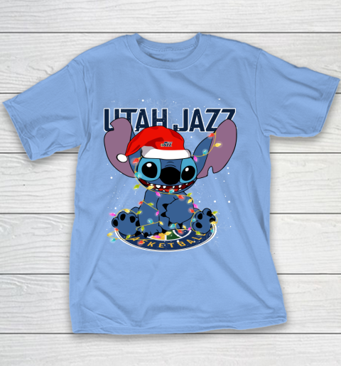 Utah Jazz NBA noel stitch Basketball Christmas Youth T-Shirt 7