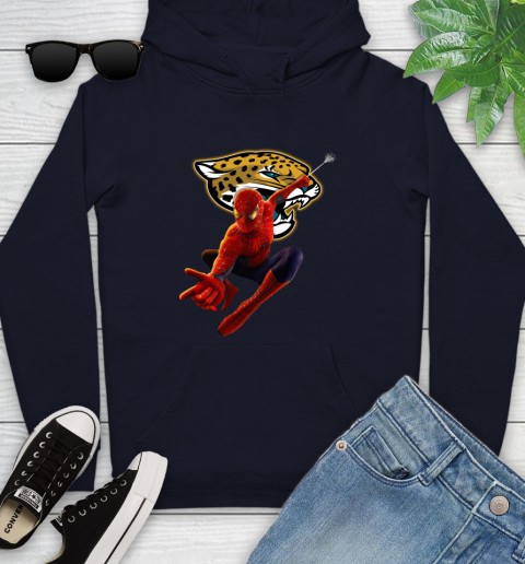 NFL Spider Man Avengers Endgame Football Jacksonville Jaguars Youth Hoodie 4