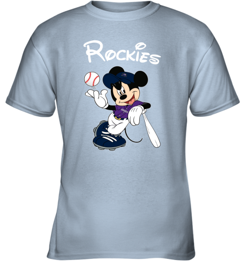 Baseball Mickey Team Colorado Rockies Youth T-Shirt