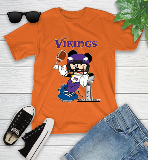 NFL Minnesota Vikings Mickey Mouse Disney Super Bowl Football T Shirt Youth T-Shirt 7