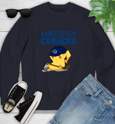 NHL Pikachu Hockey Sports Vancouver Canucks Youth Sweatshirt 3