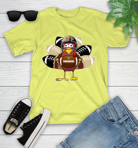 New Orleans Saints Turkey Thanksgiving Day Youth T-Shirt 8