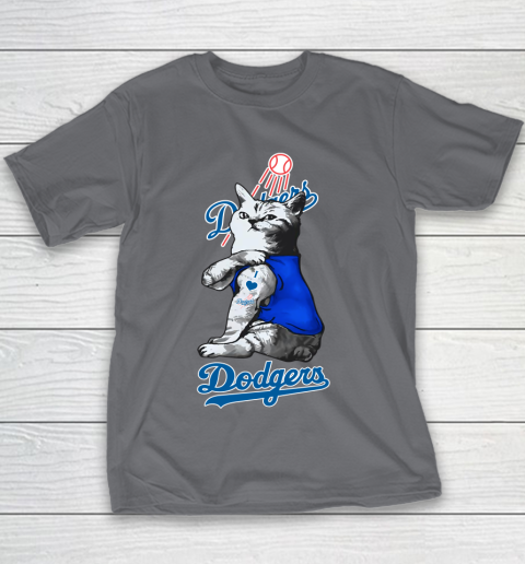 MLB Baseball My Cat Loves Los Angeles Dodgers Youth T-Shirt 5