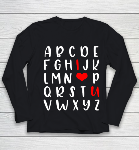 Alphabet ABC I Love You Romance Valentine Slogan Youth Long Sleeve