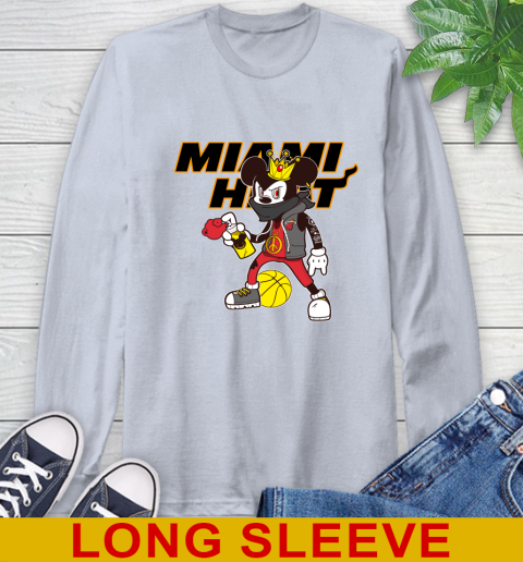 Miami Heat NBA Basketball Mickey Peace Sign Sports Long Sleeve T-Shirt 6
