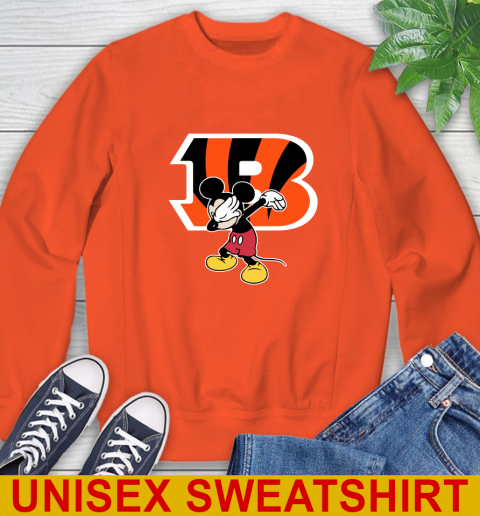 Cincinnati Bengals NFL Football Dabbing Mickey Disney Sports Sweatshirt 4