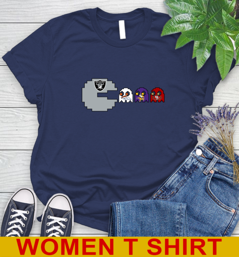 Oakland Raiders NFL Football Pac Man Champion Women's T-Shirt 12