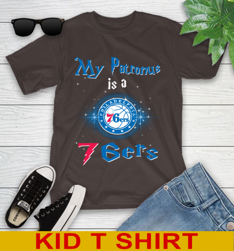 NBA Basketball Harry Potter My Patronus Is A Philadelphia 76ers Youth T-Shirt 6