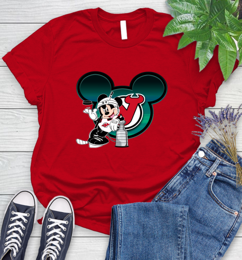 NHL New Jersey Devils Stanley Cup Mickey Mouse Disney Hockey T Shirt Women's T-Shirt 9