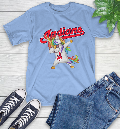 Cleveland Indians MLB Baseball Funny Unicorn Dabbing Sports T-Shirt 11