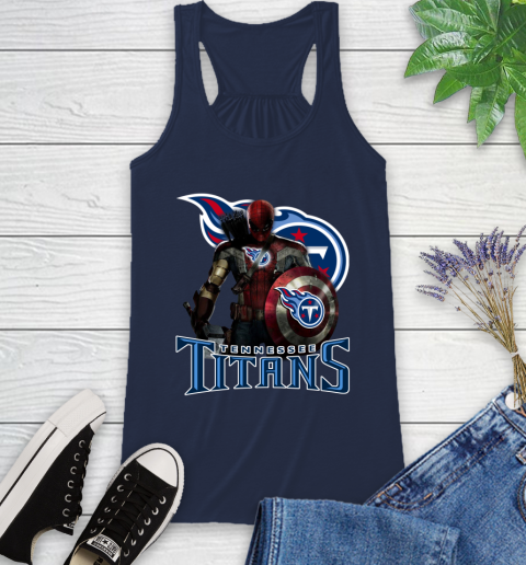 NFL Captain America Thor Spider Man Hawkeye Avengers Endgame Football Tennessee Titans Racerback Tank 10