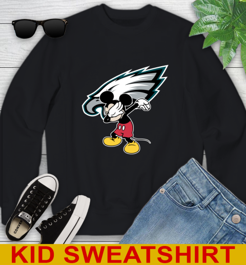Philadelphia Eagles NFL Football Dabbing Mickey Disney Sports Youth Sweatshirt 2