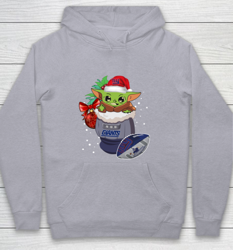 New York Giants Christmas Baby Yoda Star Wars Funny Happy NFL Youth Hoodie 5