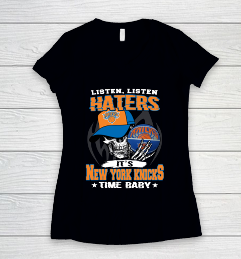 Listen Haters It is KNICKS Time Baby NBA Women's V-Neck T-Shirt