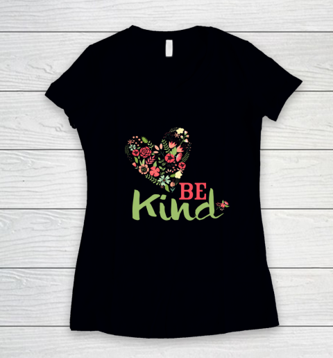 Womens Be Kind for Women and Girls Women's V-Neck T-Shirt