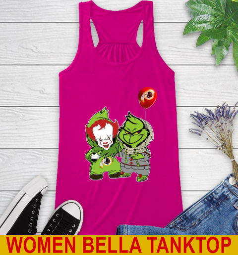 Washington Redskins Baby Pennywise Grinch Christmas NFL Football Racerback Tank 8