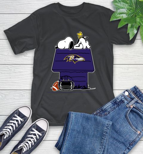 Baltimore Ravens NFL Football Snoopy Woodstock The Peanuts Movie T-Shirt 2