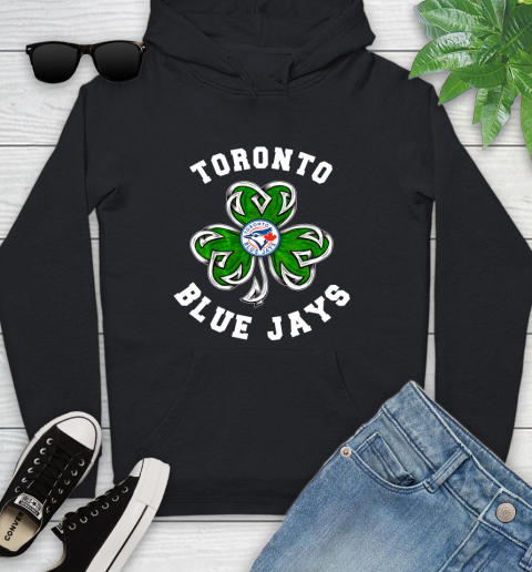 MLB Toronto Blue Jays Three Leaf Clover St Patrick's Day Baseball Sports Youth Hoodie