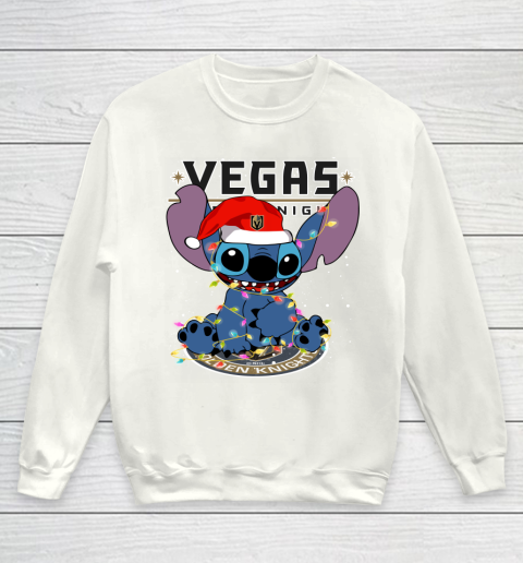 Vegas Golden Knights NHL Hockey noel stitch Christmas Youth Sweatshirt