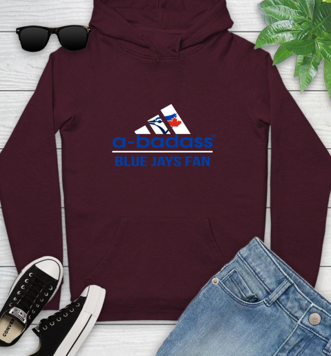 MLB A Badass Toronto Blue Jays Fan Adidas Baseball Sports Youth Hoodie 7
