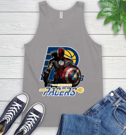 Indiana Pacers NBA Basketball Captain America Thor Spider Man Hawkeye Avengers Tank Top 4