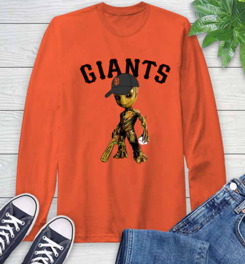 MLB San Francisco Giants Groot Guardians Of The Galaxy Baseball Long Sleeve T-Shirt 5