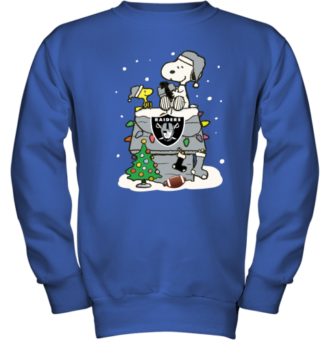 A Happy Christmas With Oakland Raiders Snoopy Youth Sweatshirt