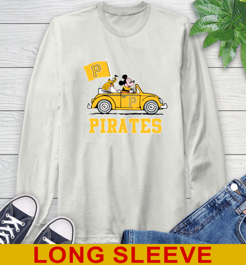 MLB Baseball Pittsburgh Pirates Pluto Mickey Driving Disney Shirt Long Sleeve T-Shirt 12