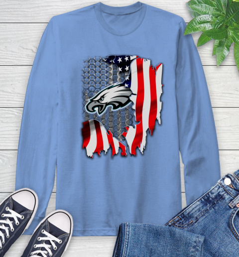 Philadelphia Eagles NFL Football American Flag Long Sleeve T-Shirt 12