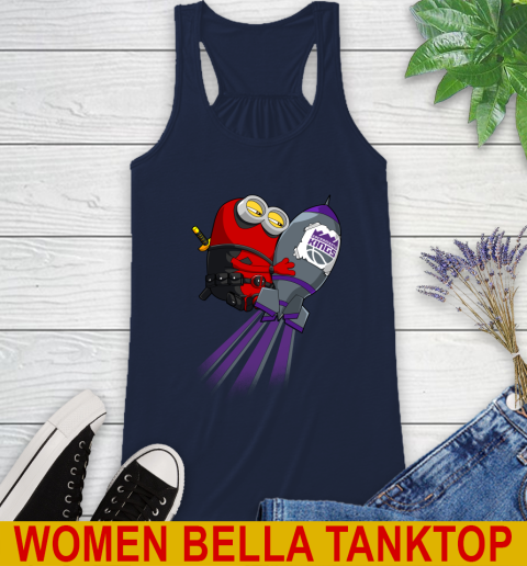 NBA Basketball Sacramento Kings Deadpool Minion Marvel Shirt Racerback Tank 9