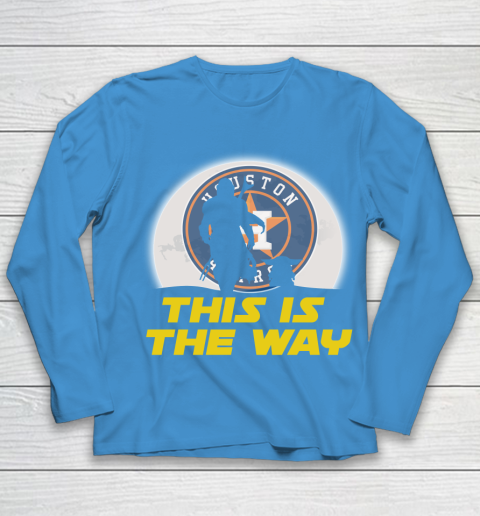Houston Astros MLB Baseball Star Wars Yoda And Mandalorian This Is The Way Youth Long Sleeve 5