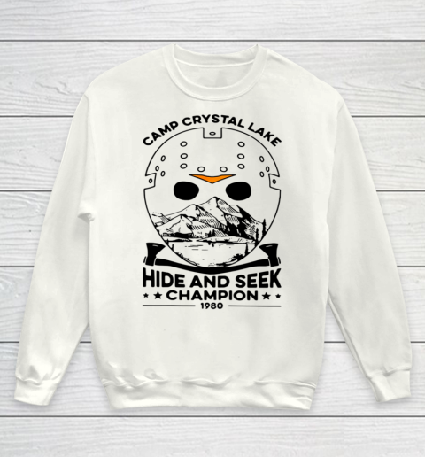 Camp Hide And Seek Champion Crystal Lake 1980 Halloween Youth Sweatshirt
