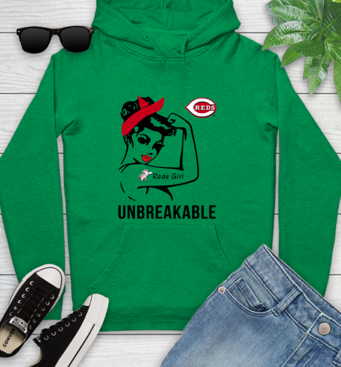 MLB Cincinnati Reds Girl Unbreakable Baseball Sports Youth Hoodie 5