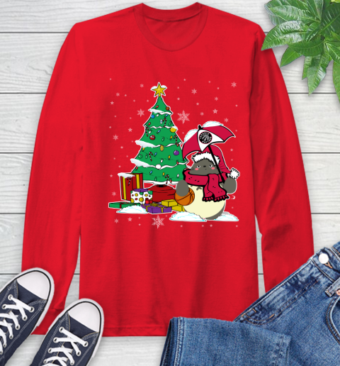 Toronto Raptors NBA Basketball Cute Tonari No Totoro Christmas Sports Long Sleeve T-Shirt 11