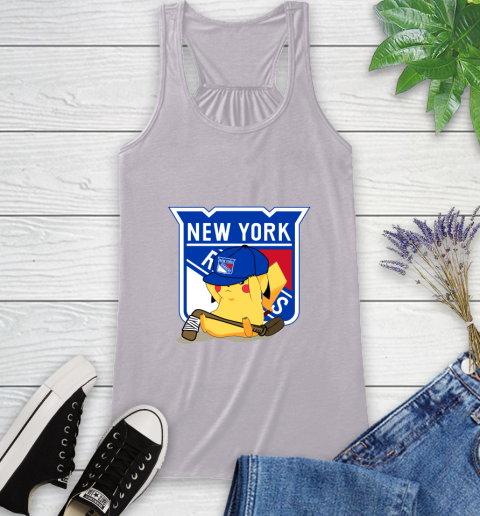 NHL Pikachu Hockey Sports New York Rangers Racerback Tank 5