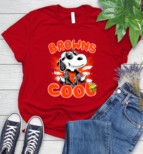 NFL Football Cleveland Browns Cool Snoopy Shirt Women's T-Shirt 12 NFL Football Cleveland Browns Cool Snoopy Shirt Women's T-Shirt - Image 12