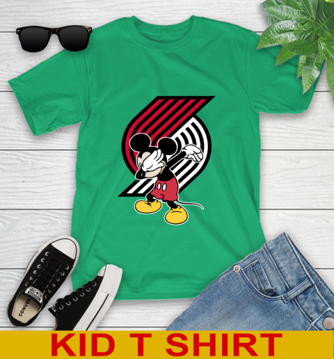 Portland Trail Blazers NBA Basketball Dabbing Mickey Disney Sports Youth T-Shirt 6