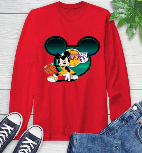 NBA Los Angeles Lakers Mickey Mouse Disney Basketball Long Sleeve T-Shirt 10