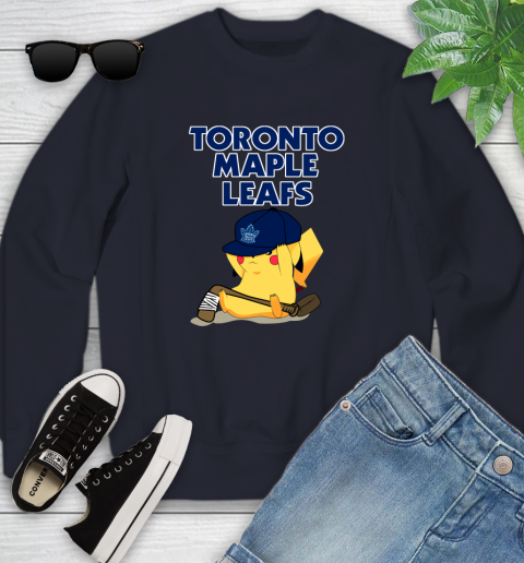 NHL Pikachu Hockey Sports Toronto Maple Leafs Youth Sweatshirt 3