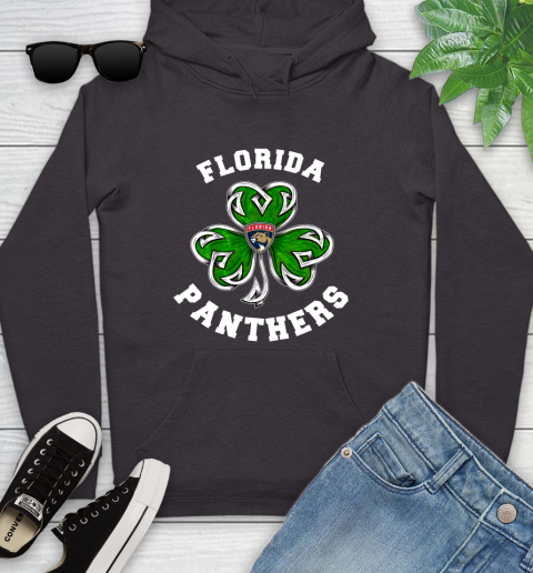 NHL Florida Panthers Three Leaf Clover St Patrick's Day Hockey Sports Youth Hoodie 8