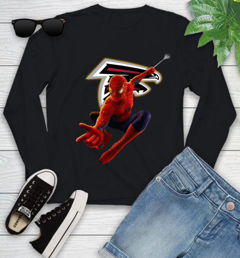 NFL Spider Man Avengers Endgame Football Atlanta Falcons Youth Long Sleeve 2