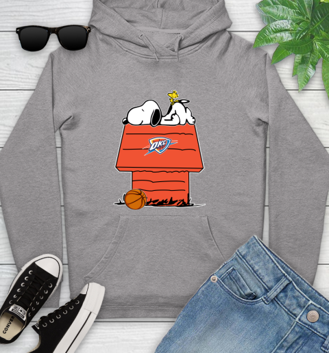 Oklahoma City Thunder NBA Basketball Snoopy Woodstock The Peanuts Movie Youth Hoodie 6