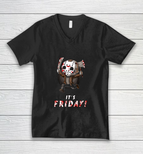 It's Friday 13th Funny Halloween Horror V-Neck T-Shirt