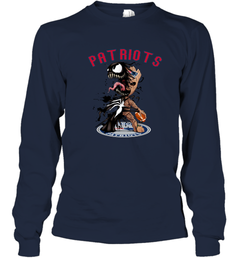 NFL New England Patriots Football Venom Groot Guardians Of The Galaxy PItlJx8E88C long sleeve tee 14 95 151514 front navy