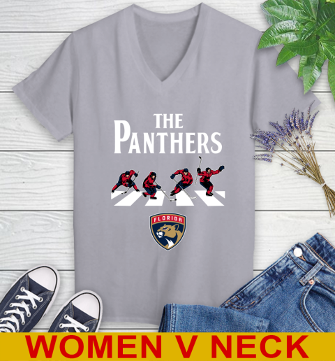 NHL Hockey Florida Panthers The Beatles Rock Band Shirt Women's V-Neck T-Shirt 4