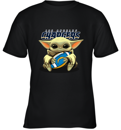 Baby Yoda Loves The Los Angeles Chargers Star Wars NFL Youth T-Shirt
