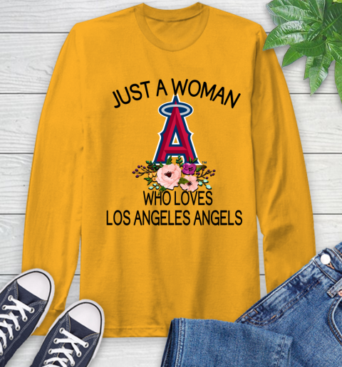 MLB Just A Woman Who Loves Los Angeles Angels Baseball Sports Long Sleeve T-Shirt 2