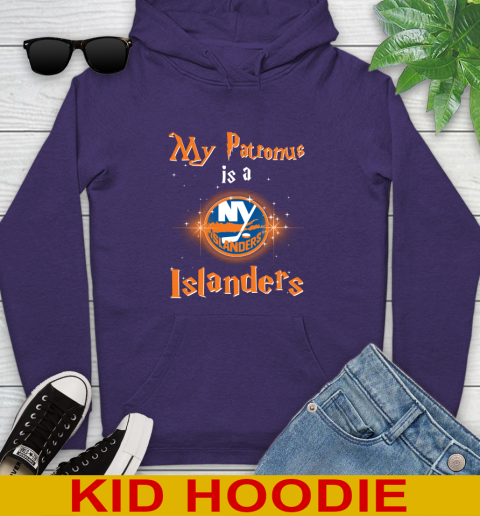 NHL Hockey Harry Potter My Patronus Is A New York Islanders Youth Hoodie - Image 6