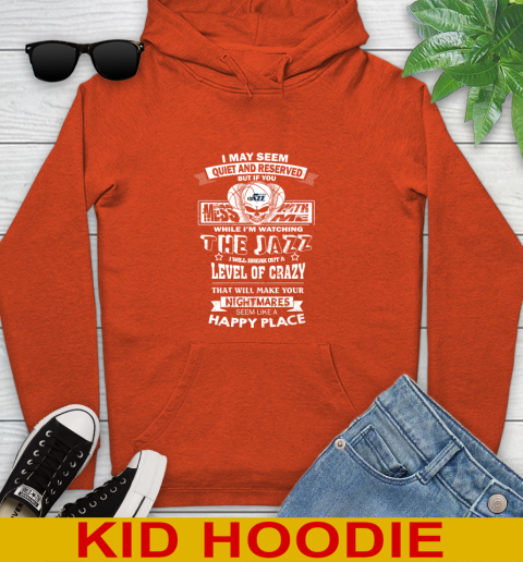 Utah Jazz NBA Basketball If You Mess With Me While I'm Watching My Team Youth Hoodie - Image 5