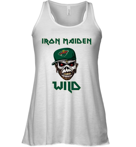 NHL Minnesota Wild Iron Maiden Rock Band Music Hockey Sports oRKkZBjEGTx flowy tank 32 95 151514 front white